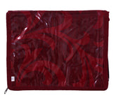 Heart Home Floral Print PVC Laminated Portable Jewellery Organizer With 4 Pouches & 2 Bangle Pouches For Home and Travel Pack of 2 (Maroon)